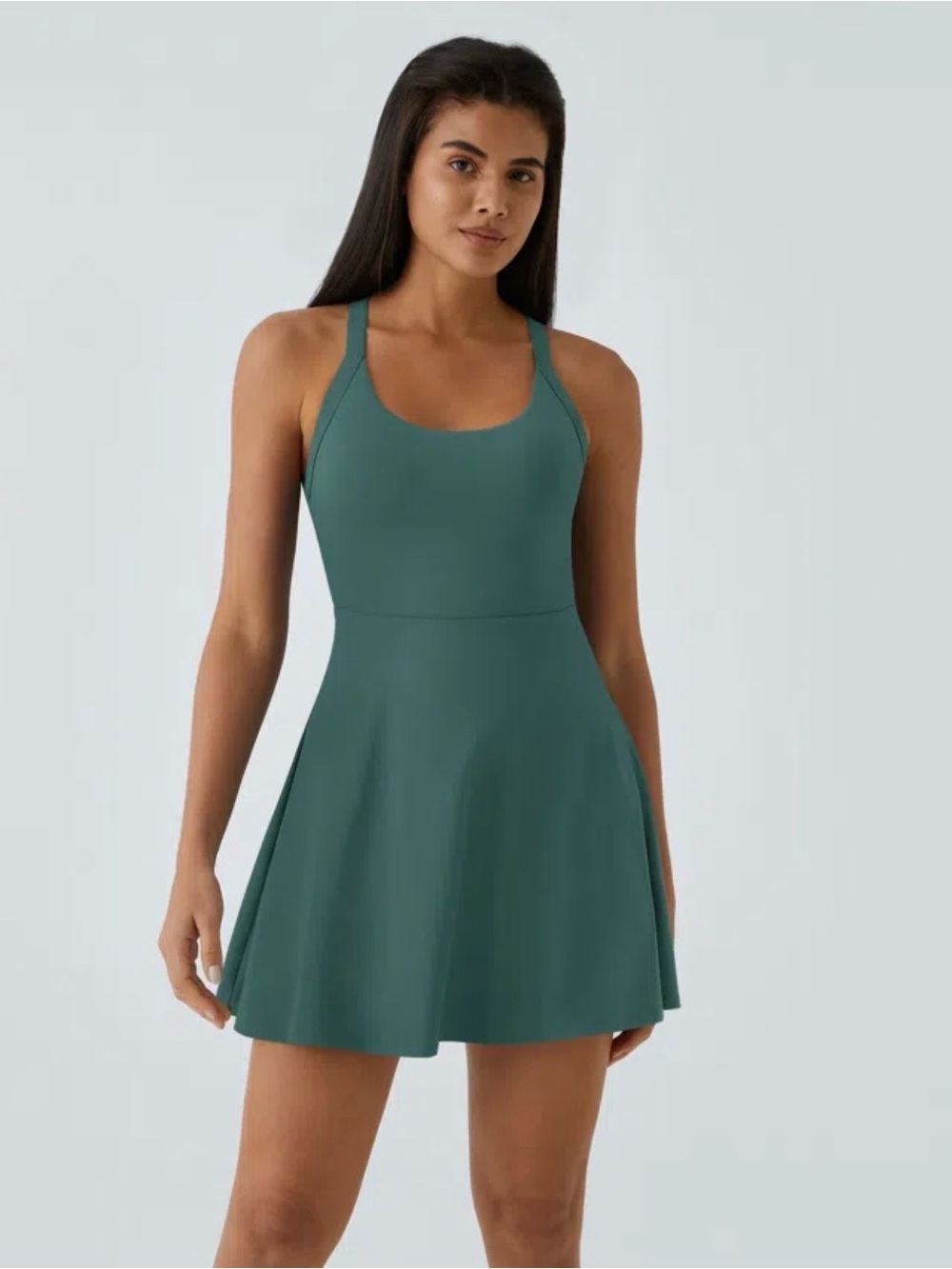 Halara Women's Spruce Blue SoftlyZero Airy Backless Twisted Active Dress
